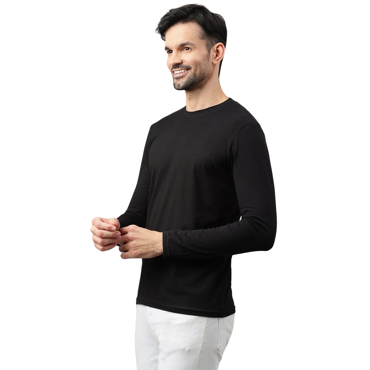 Be Simple's Supima Full Sleeves T-Shirt : Black