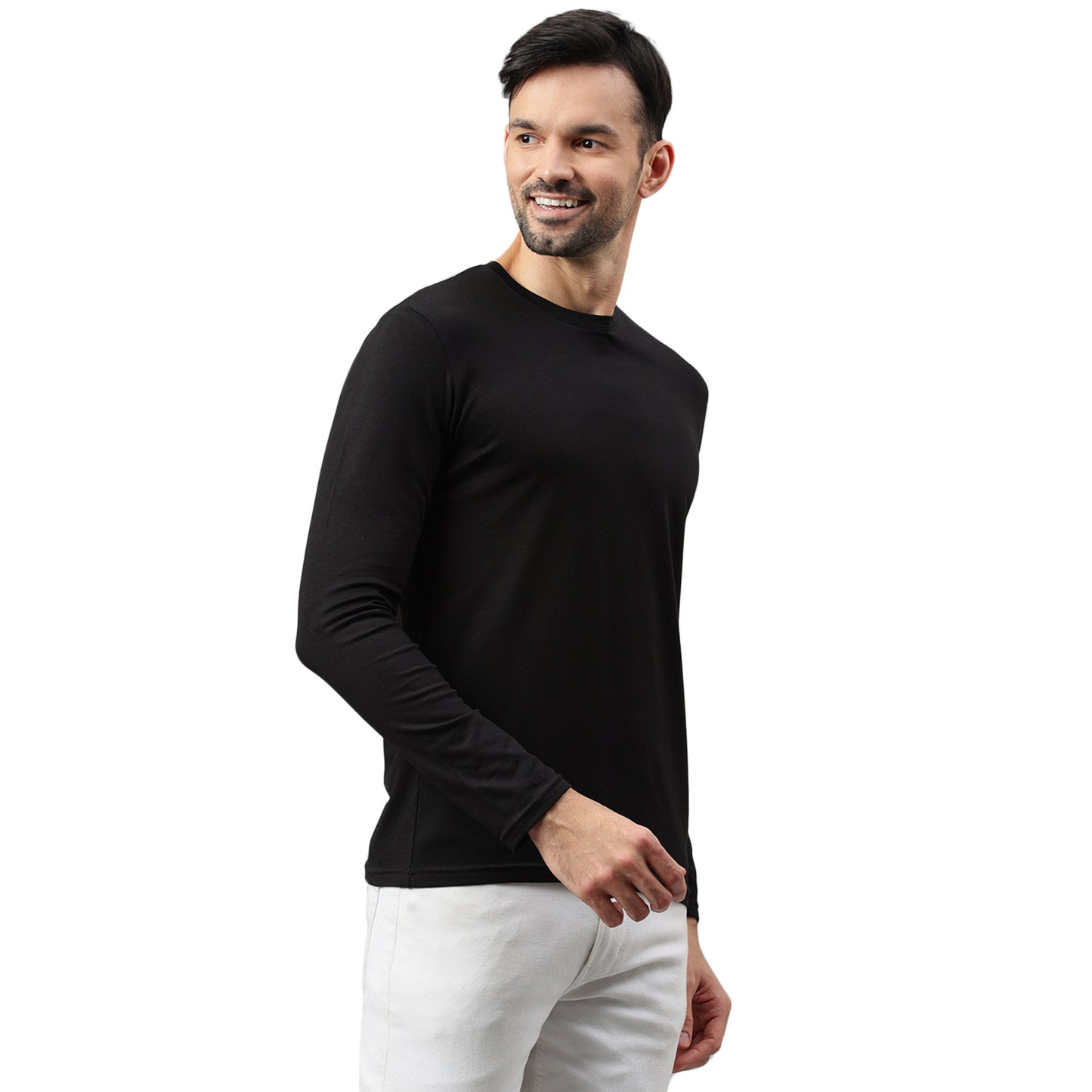 Be Simple's Supima Full Sleeves T-Shirt : Black
