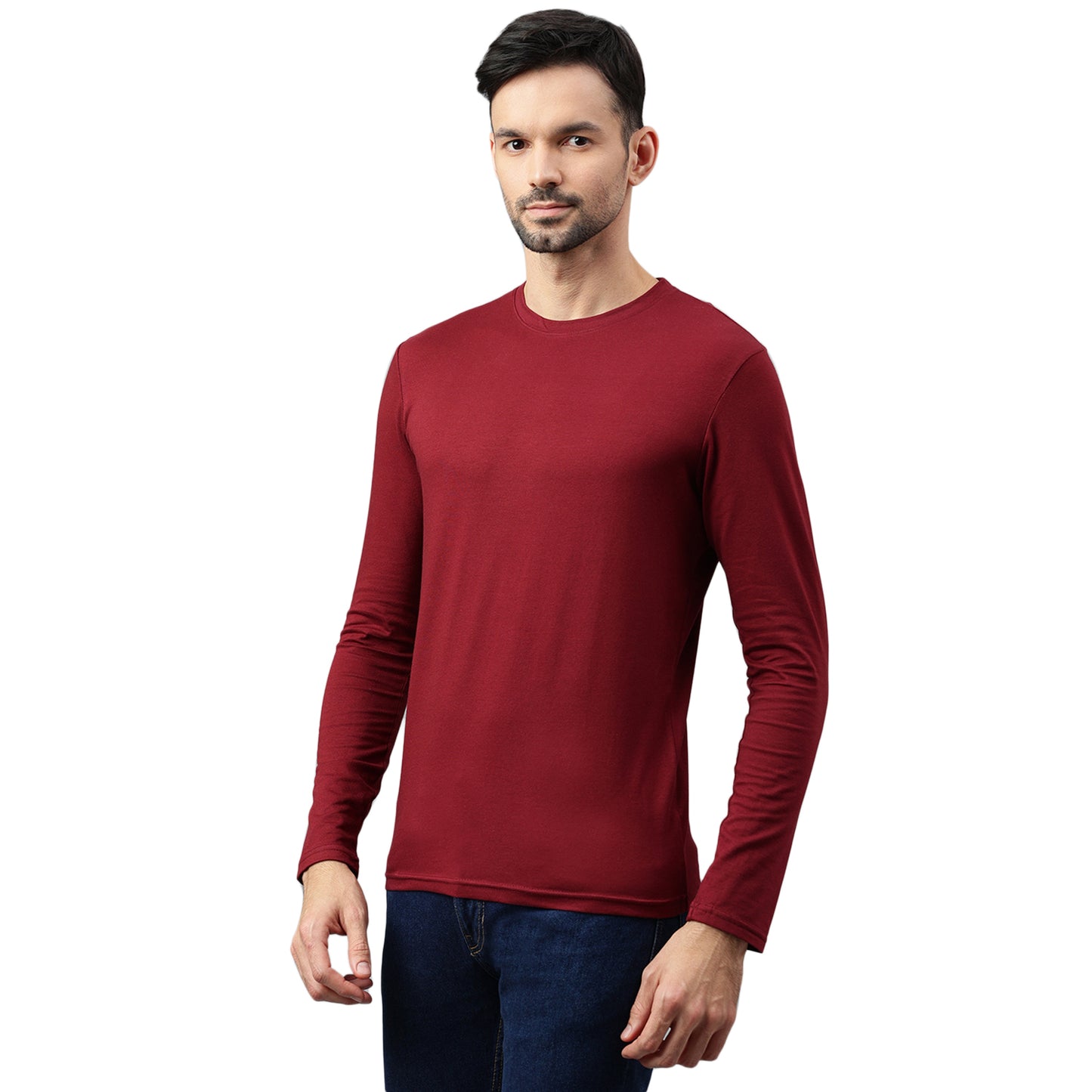 Be Simple's Supima Full Sleeves T-Shirt : Burgundy