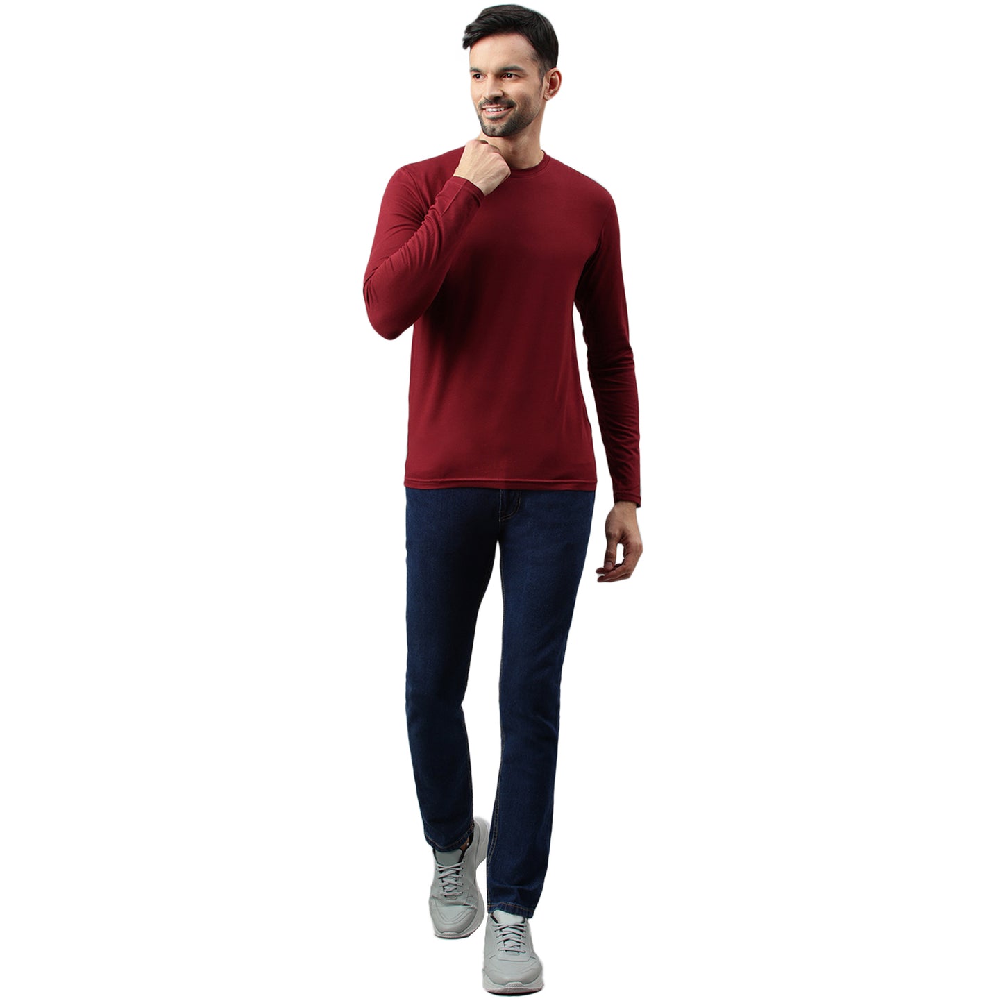 Be Simple's Supima Full Sleeves T-Shirt : Burgundy