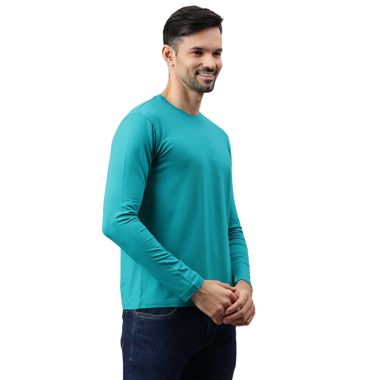Be Simple's Supima Full Sleeves T-Shirt : Teal