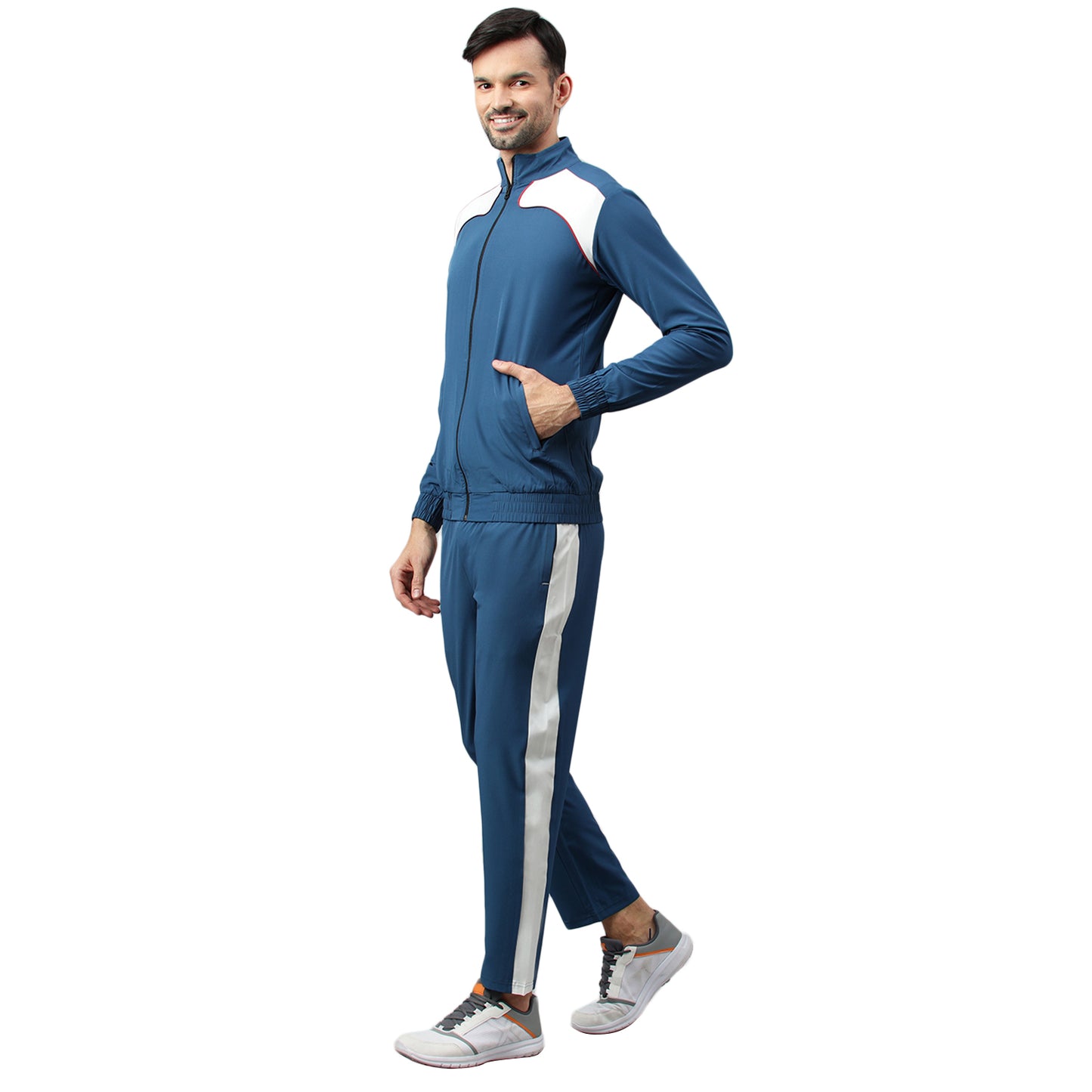 Men Tracksuit - Teal/White