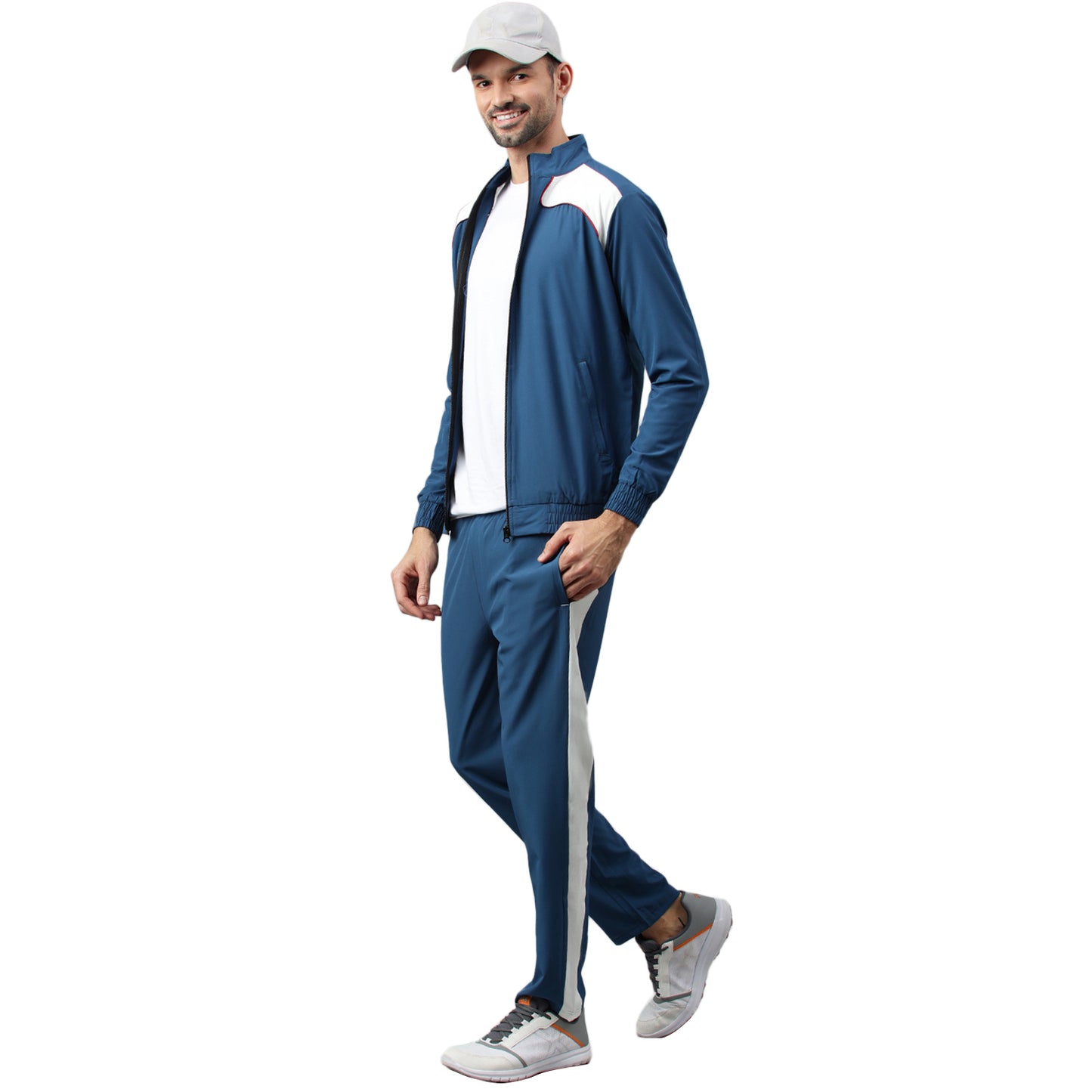Men Tracksuit - Teal/White