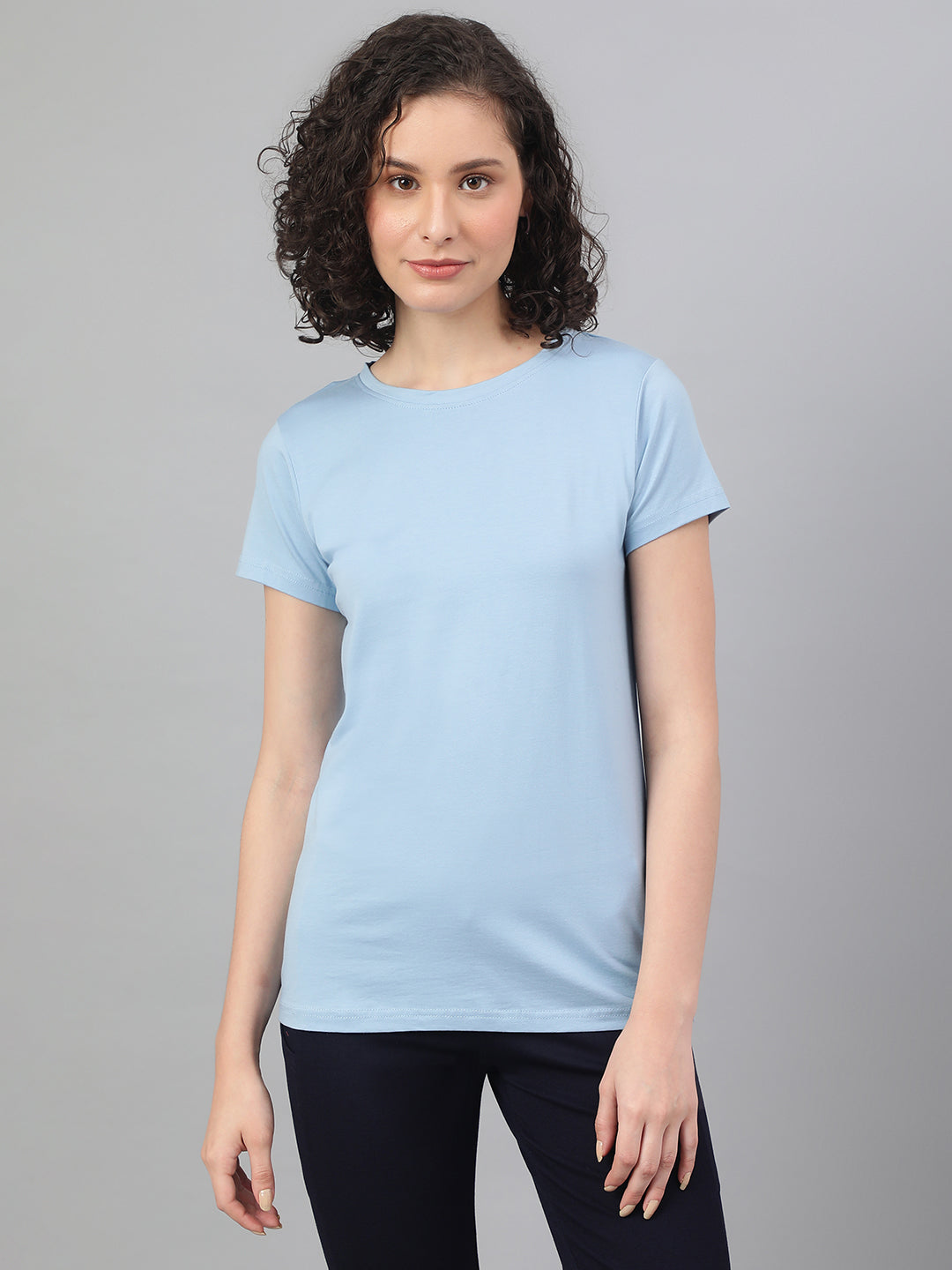 Supima Half Sleeves : Chambray Blue