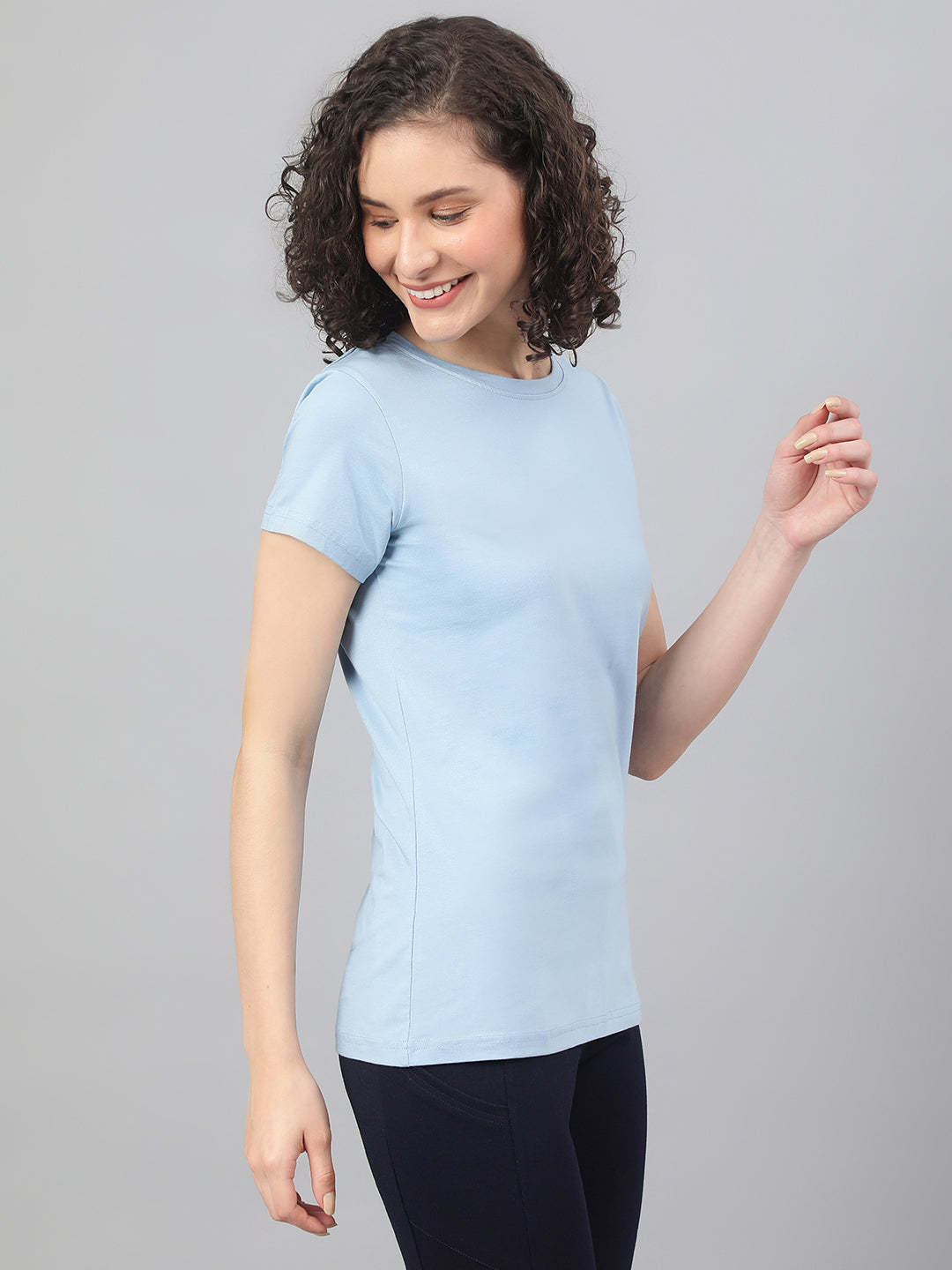 Supima Half Sleeves : Chambray Blue