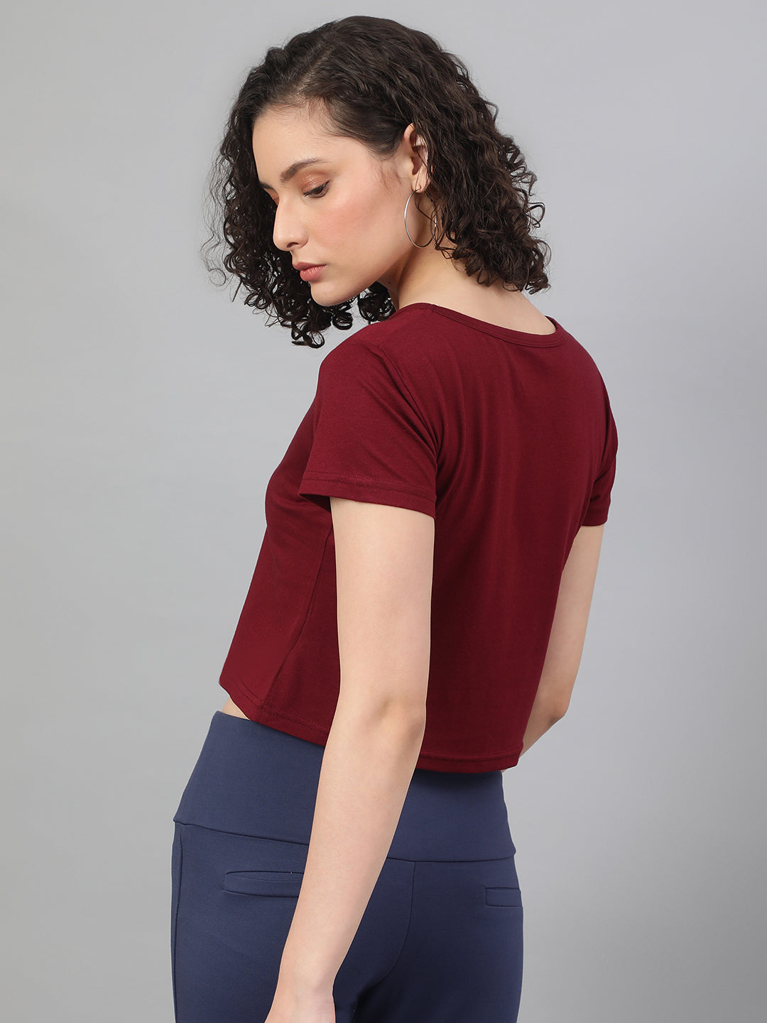Supima Cotton Burgundy/Red Color T-shirts for women - BeSimple