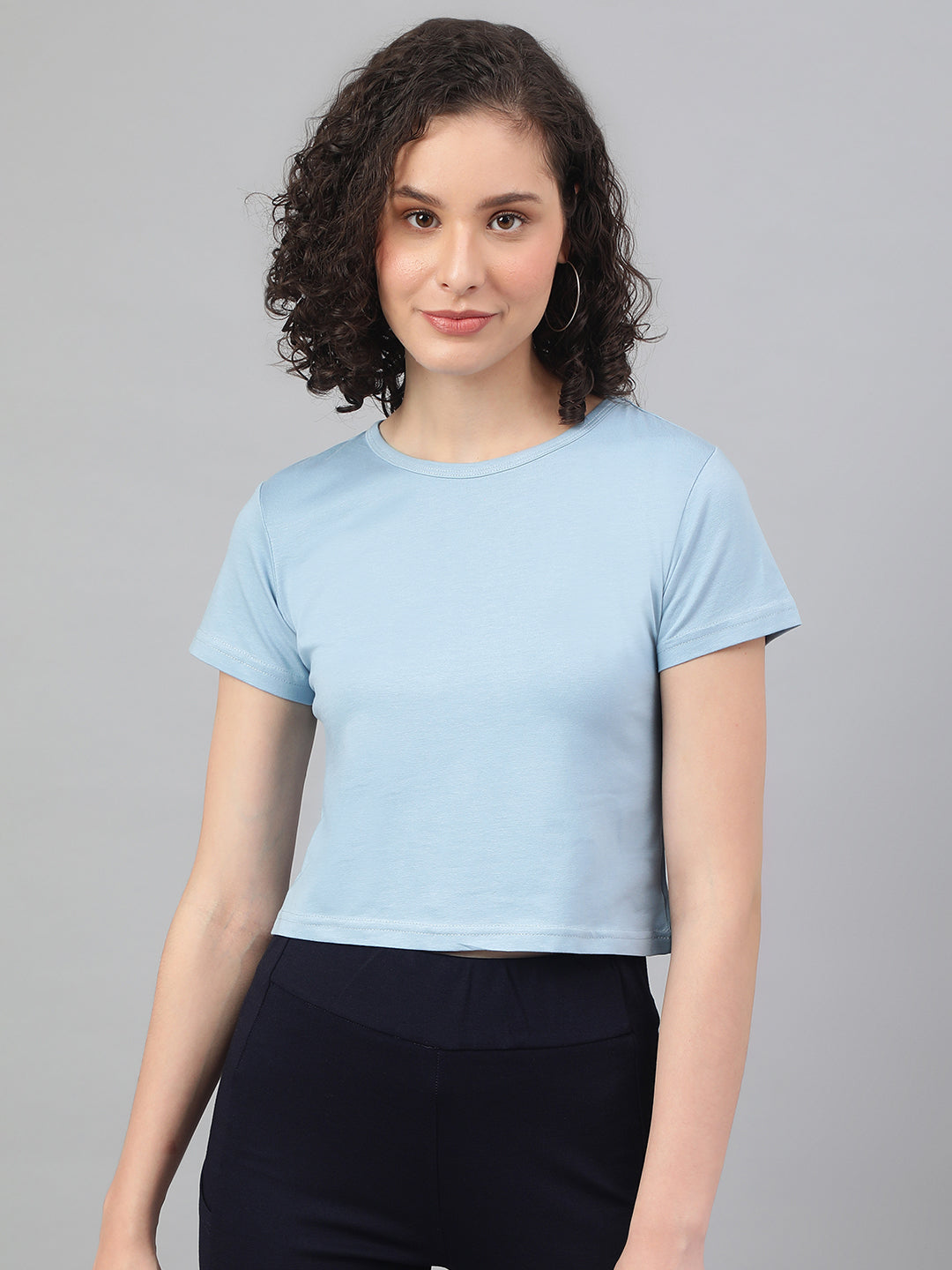 Supima Cotton Blue Color T-shirts for women - BeSimple
