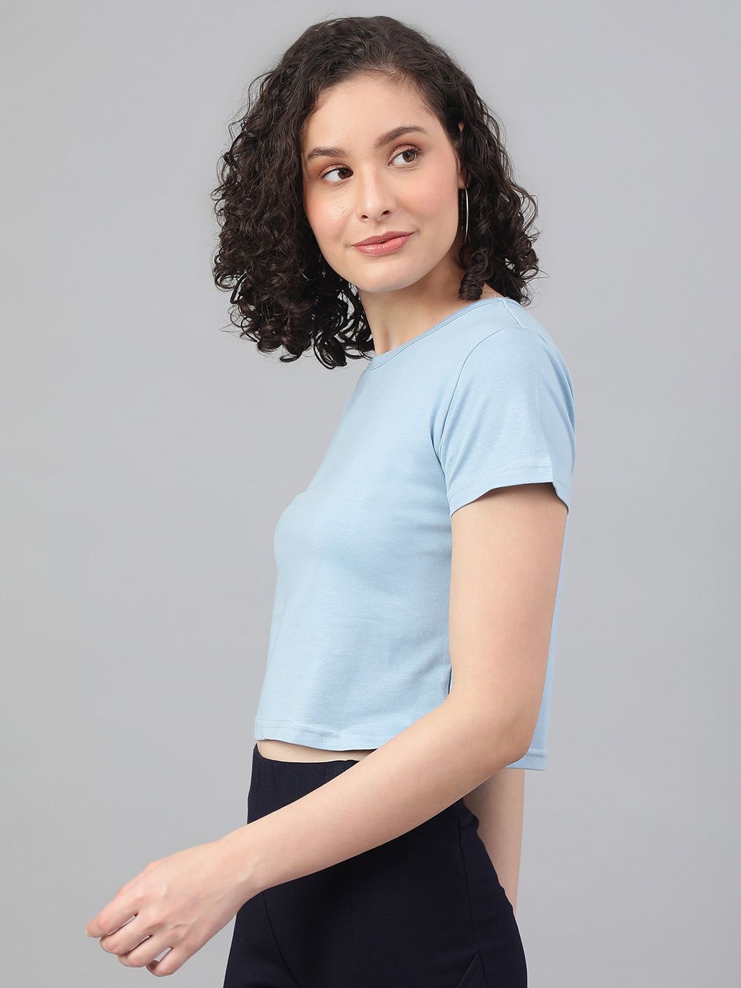 Supima Cotton Blue Color T-shirts for women - BeSimple
