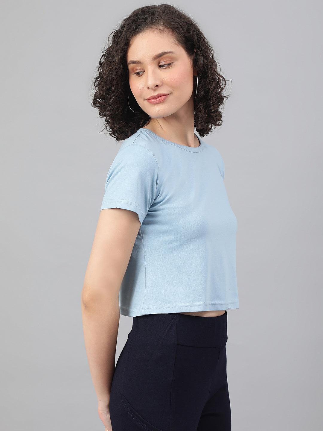 Supima Cotton Blue Color T-shirts for women - BeSimple