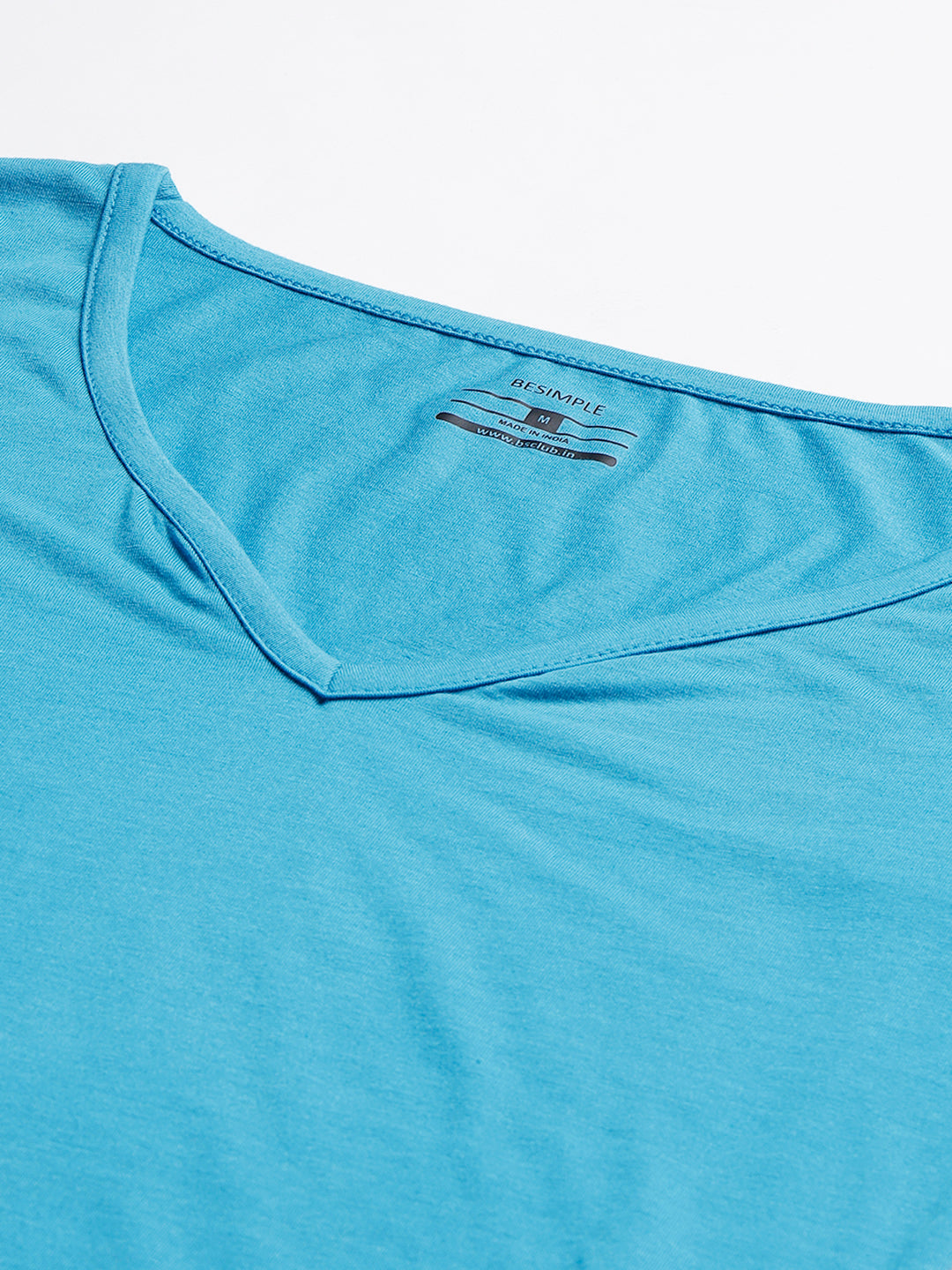 Supima V-Neck Crop : Blue