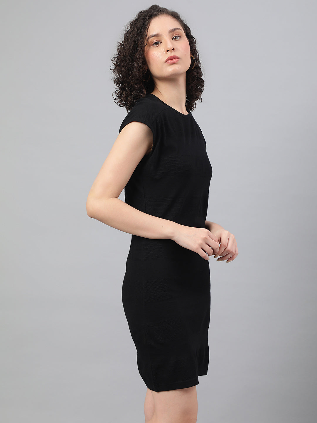 Popcorn Women Dress : Black