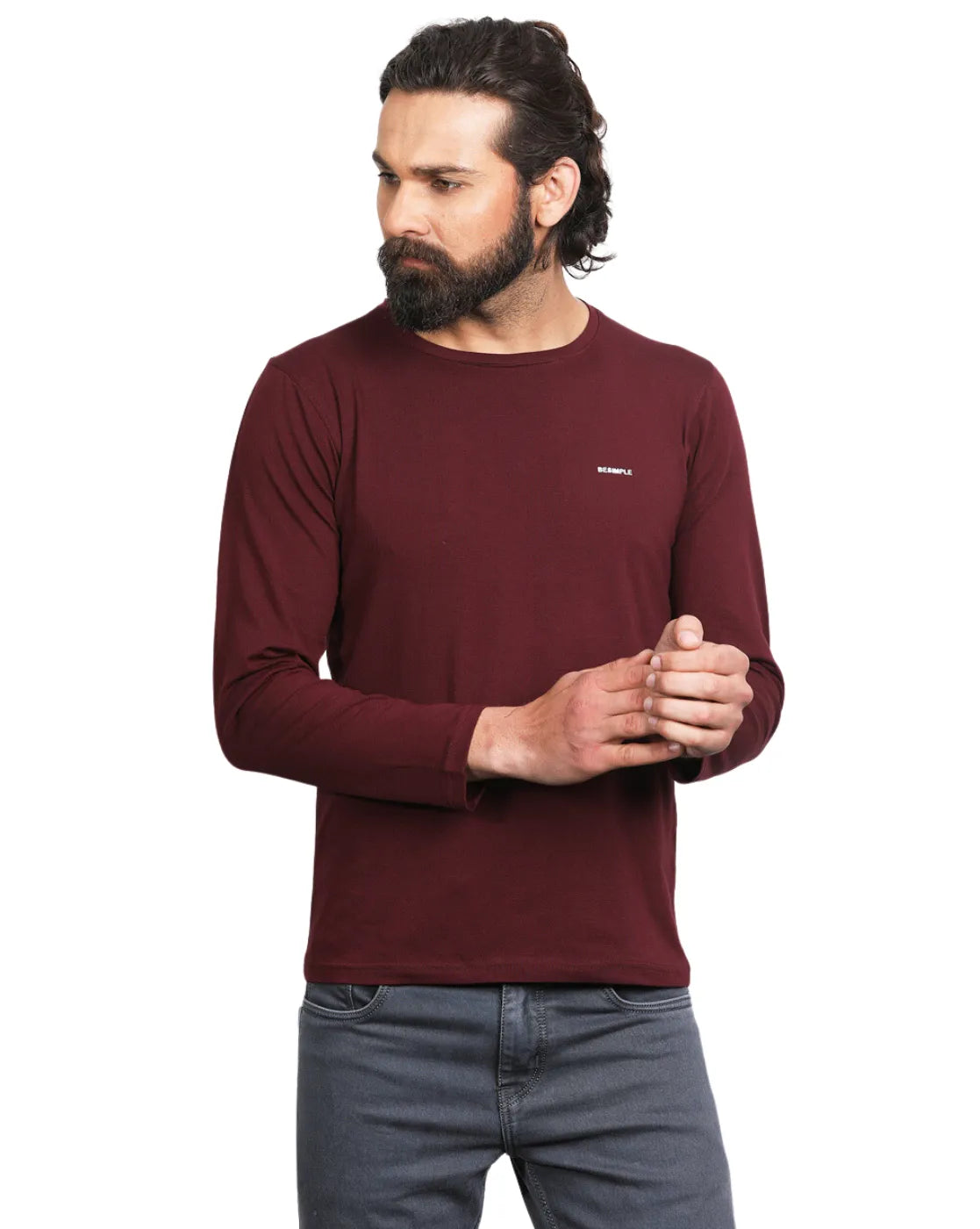 Men Cotton Full Sleeves T-shirt