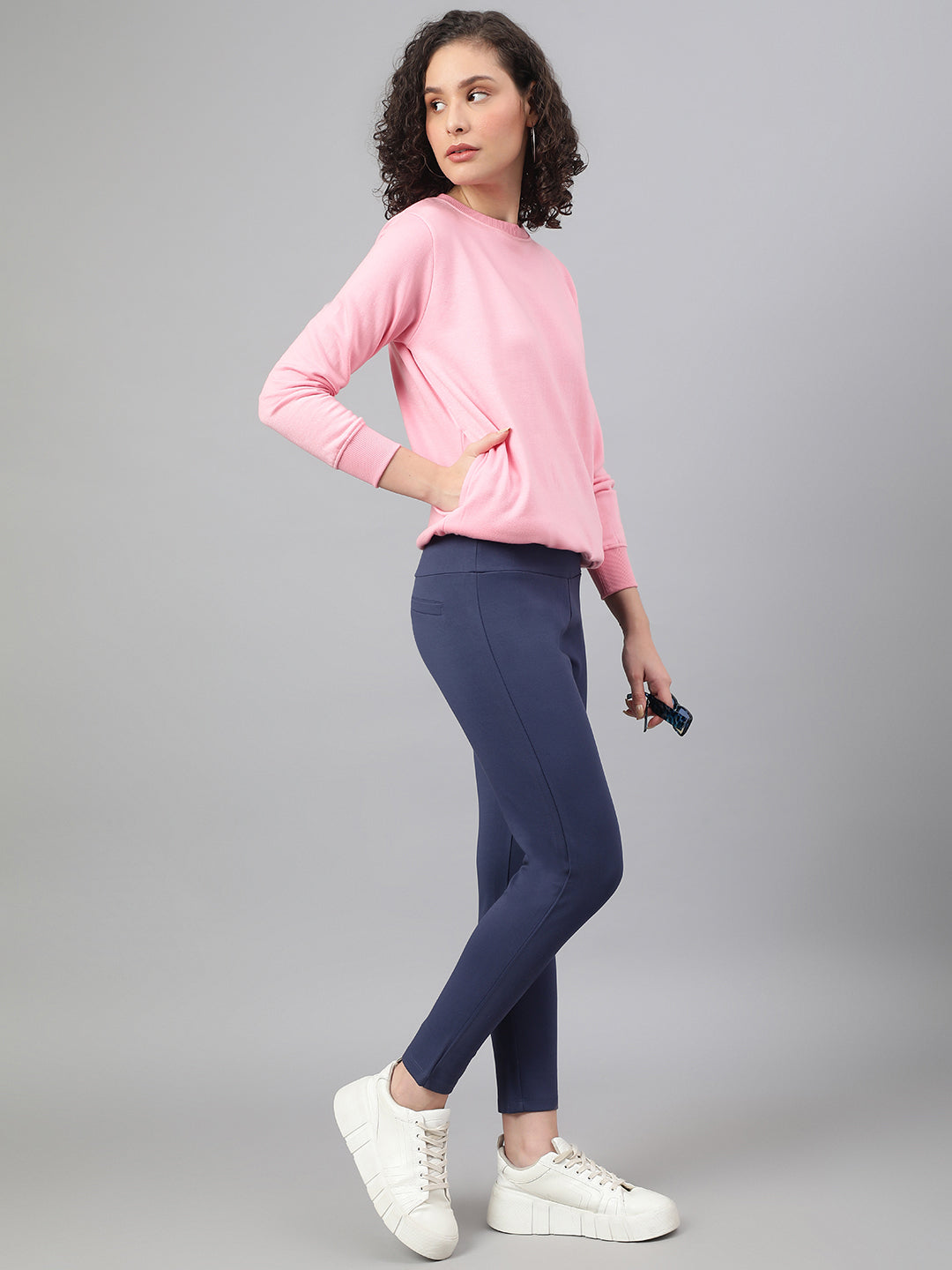 Solid Sweatshirt : Pink