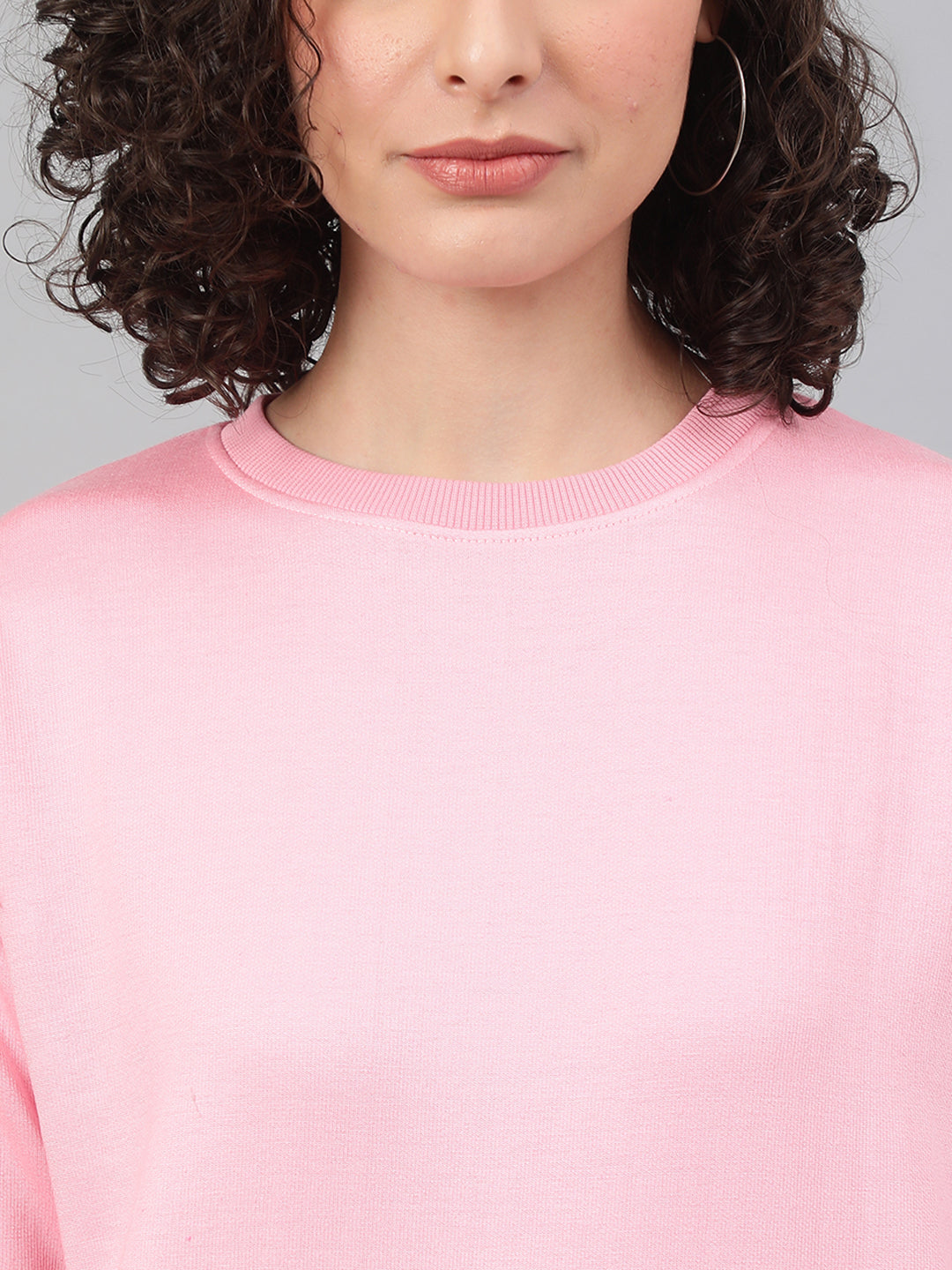 Solid Sweatshirt : Pink