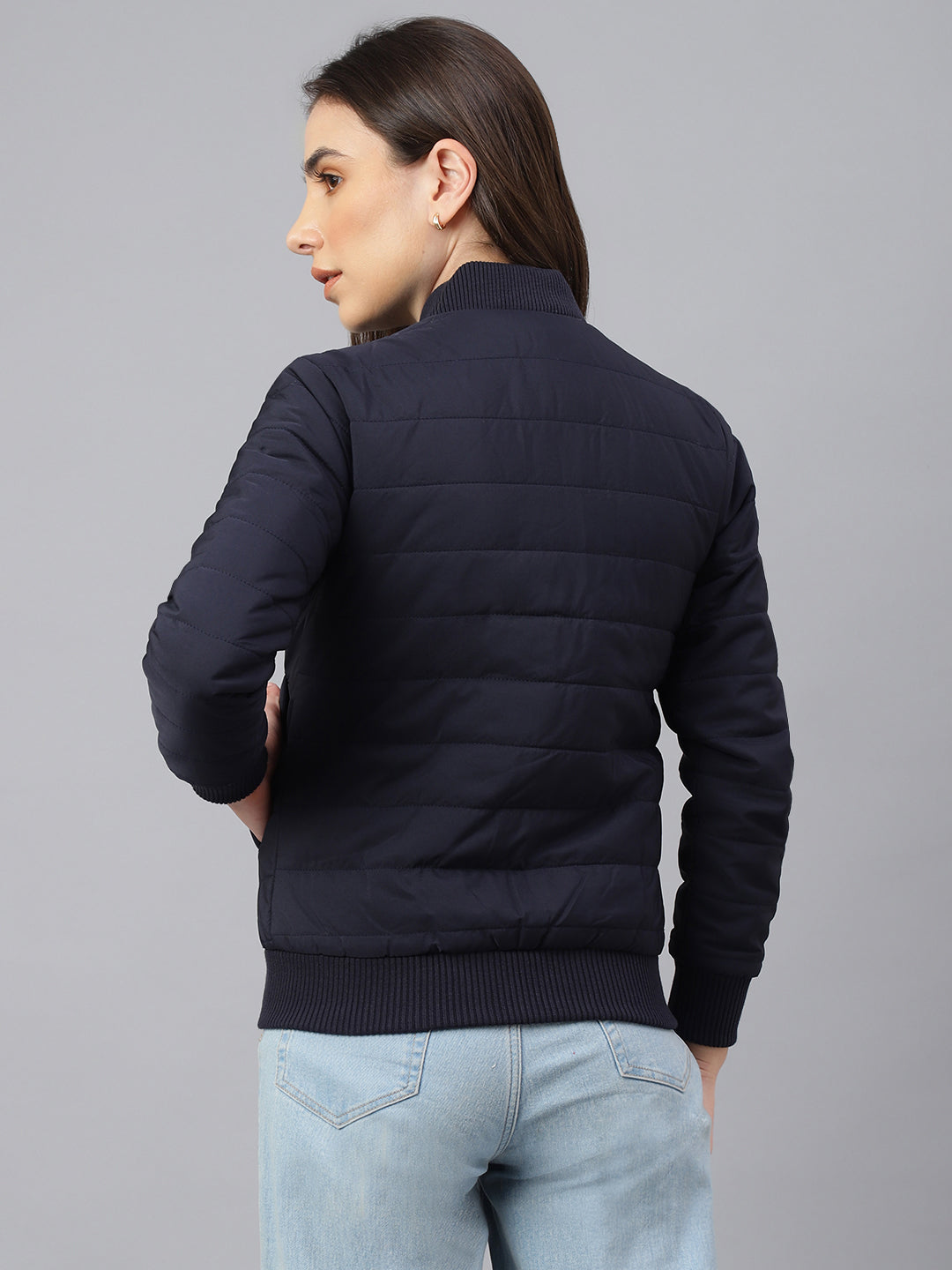 Women Bomber Jacket : Navy