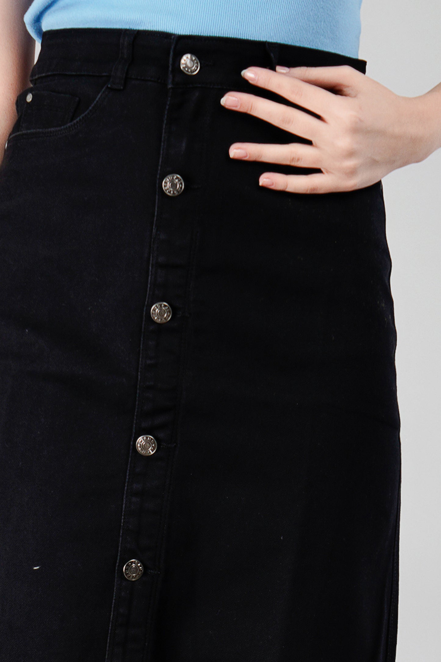 Women's Denim Skirts in Black by Be Simple