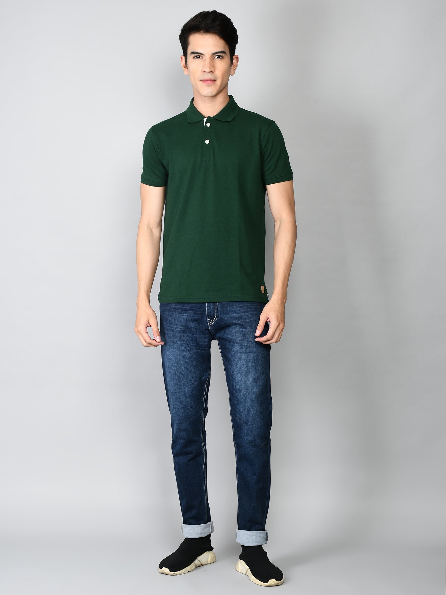 Golfer Polo T-Shirt for Men: Bottle Green