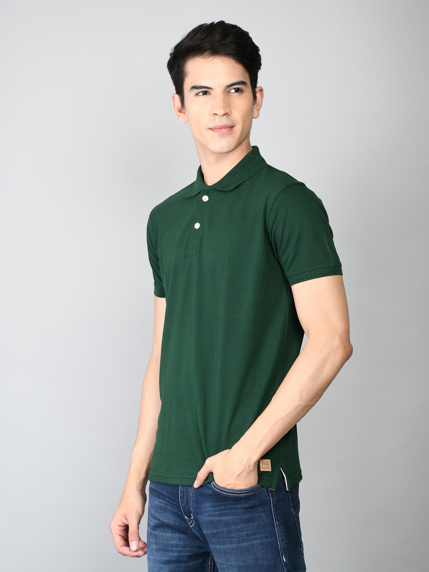 Golfer Polo T-Shirt for Men: Bottle Green