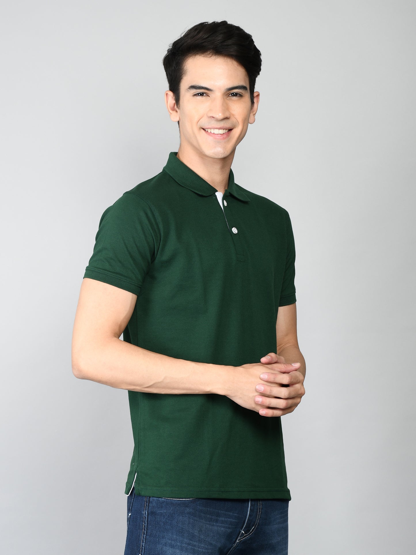 Golfer Polo T-Shirt for Men: Bottle Green