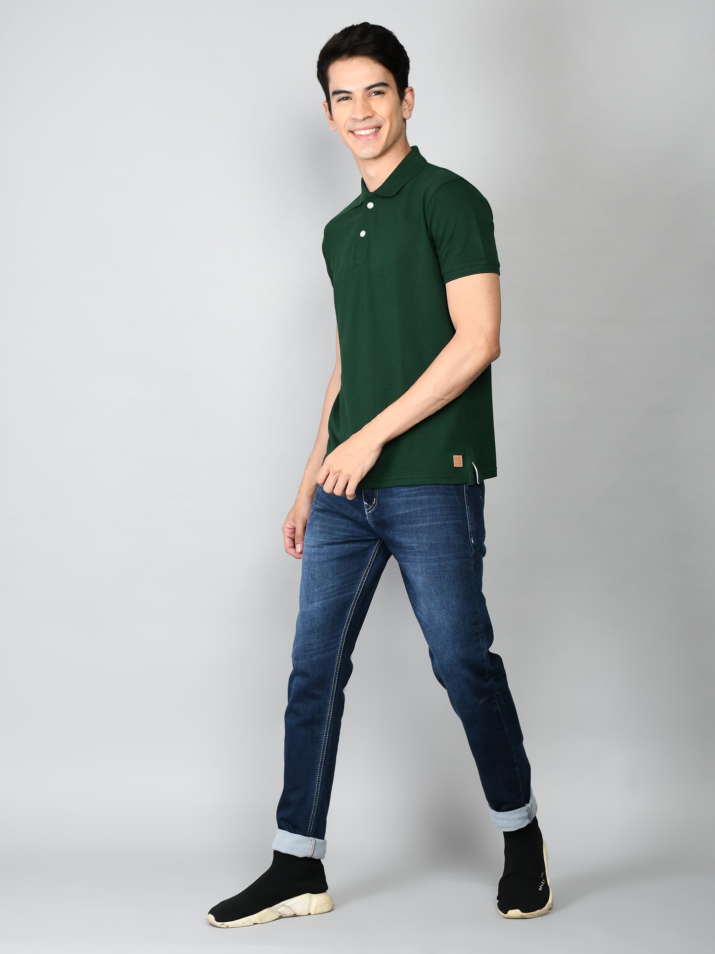 Golfer Polo T-Shirt for Men: Bottle Green