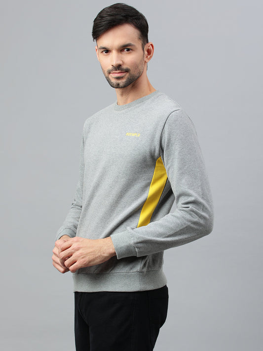 Solid Sweatshirt : Grey & Yellow