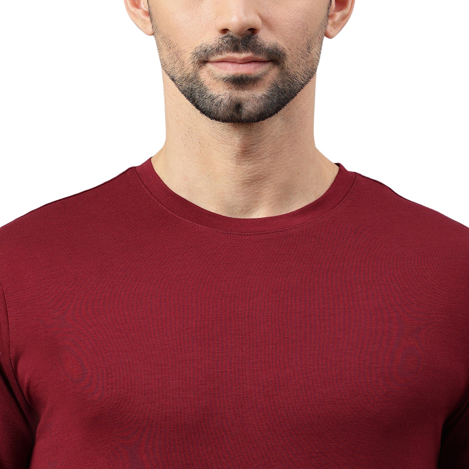 Supima Half Sleeves T-Shirt: Burgundy