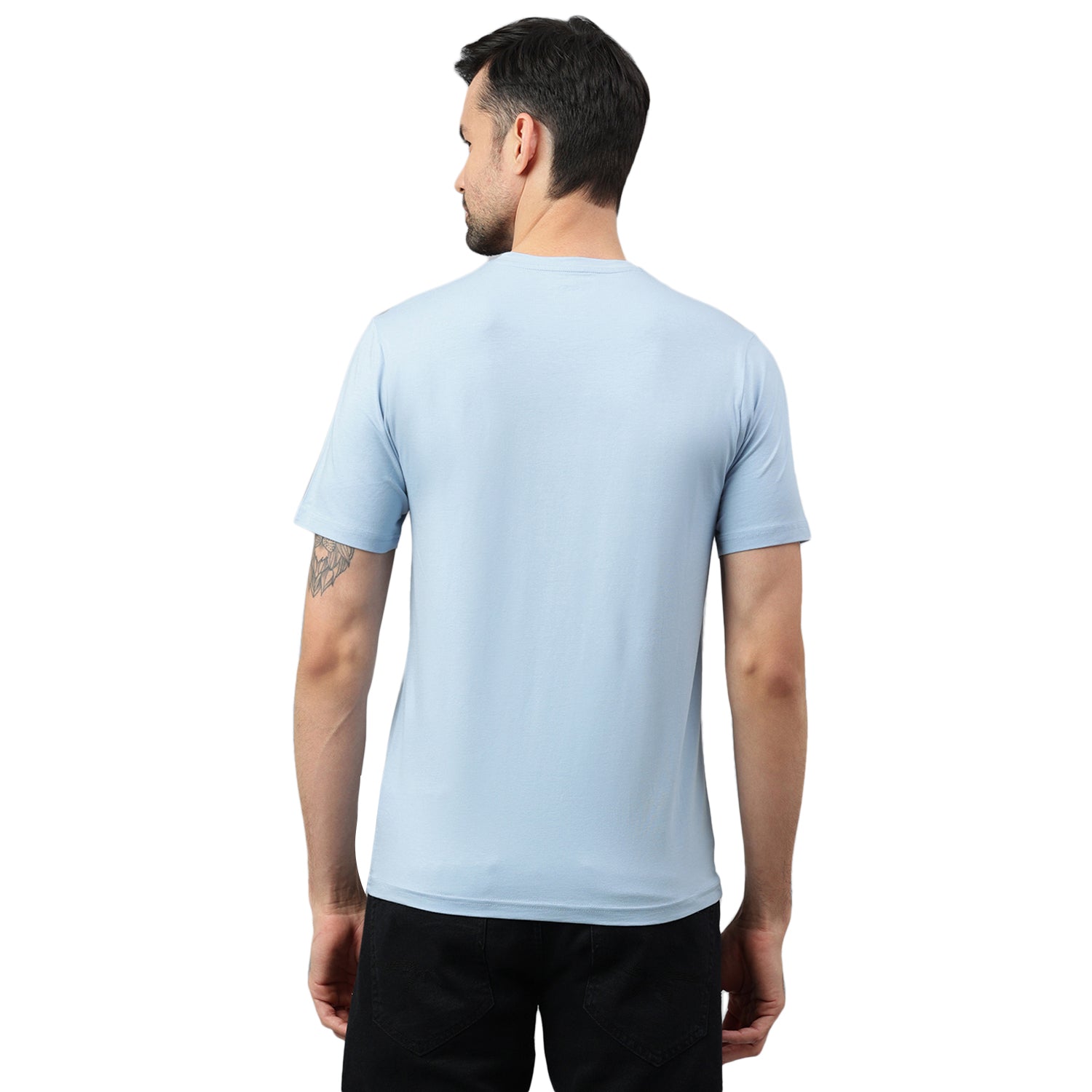 Supima Half Sleeves T-Shirt: Chambray Blue