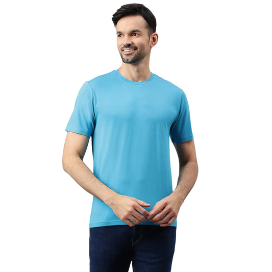 Supima Half Sleeves T-Shirt: Blue