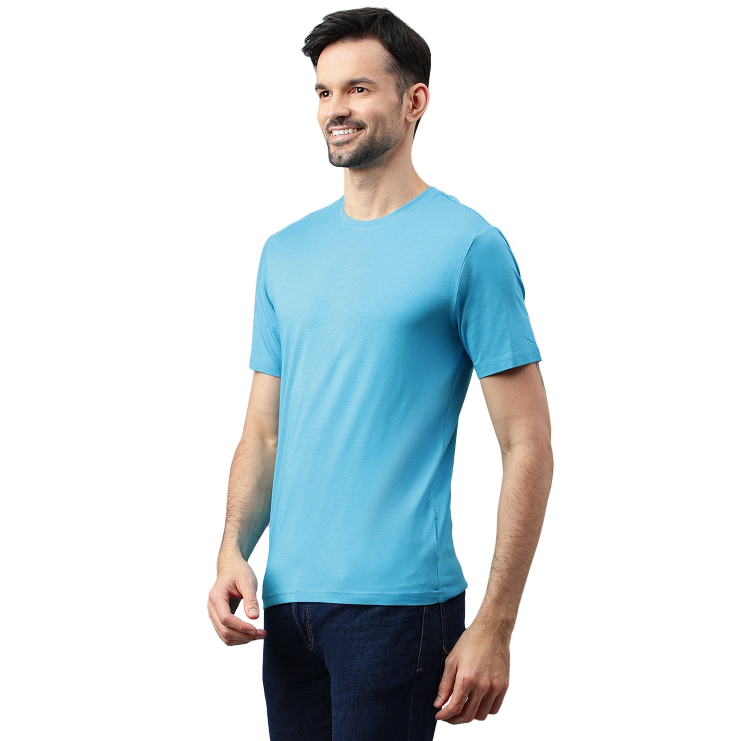 Supima Half Sleeves T-Shirt: Blue