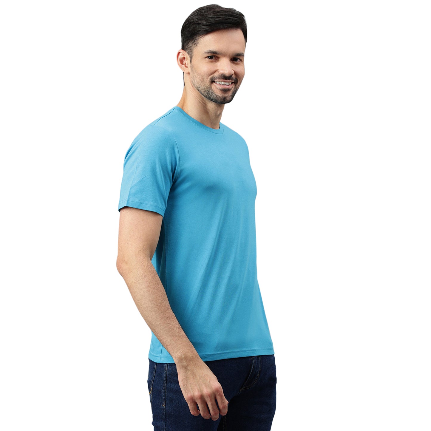 Supima Half Sleeves T-Shirt: Blue