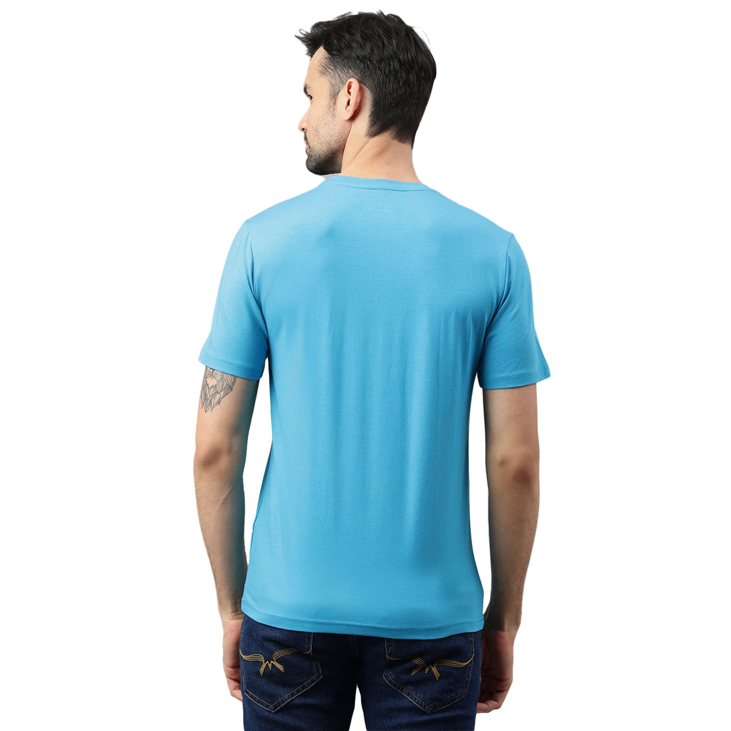 Supima Half Sleeves T-Shirt: Blue