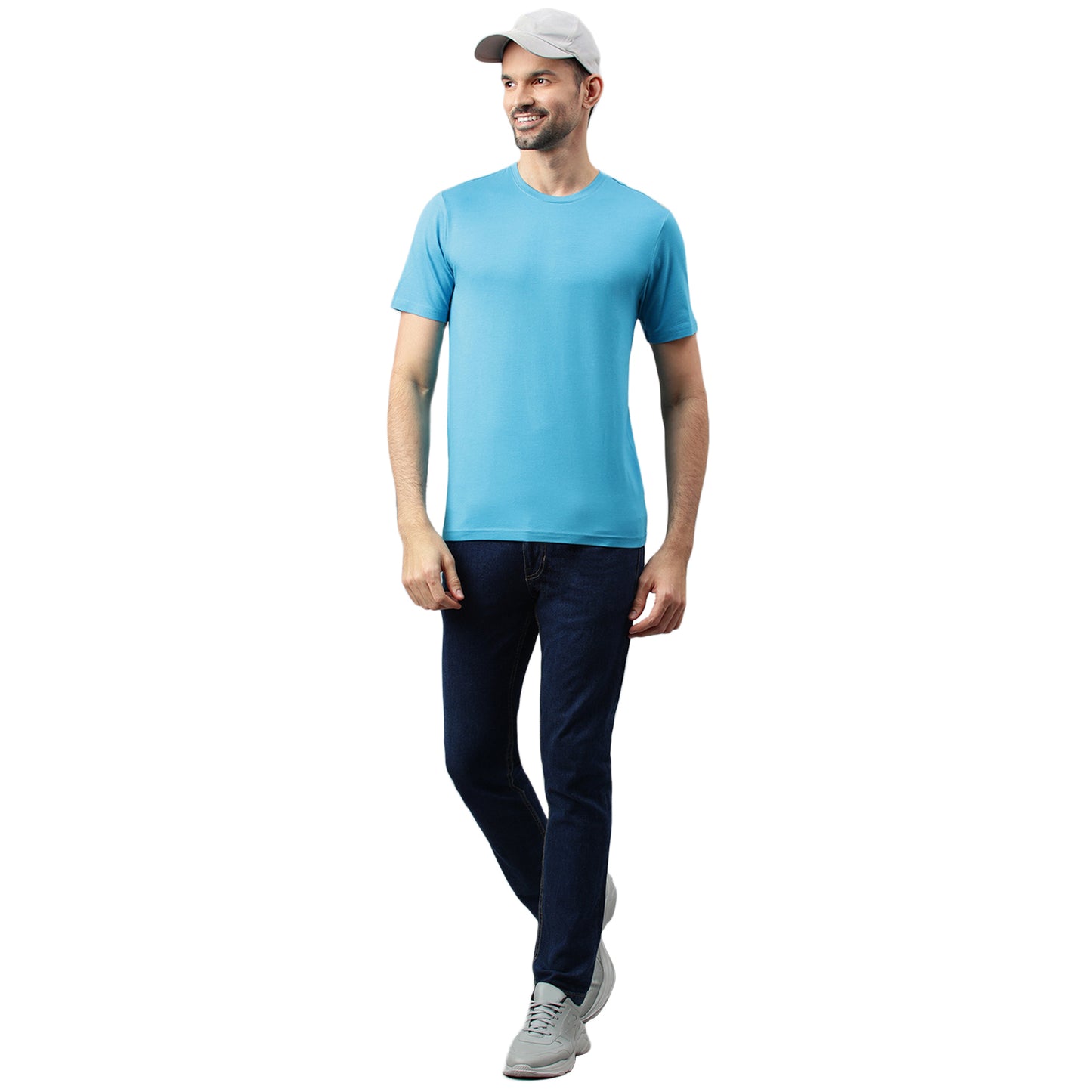 Supima Half Sleeves T-Shirt: Blue