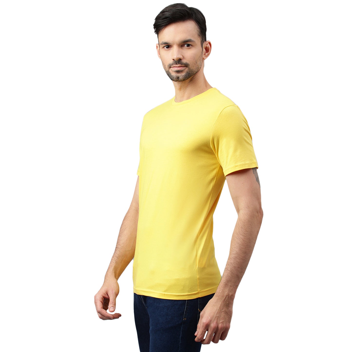 Supima Half Sleeves T-Shirt: Lemon