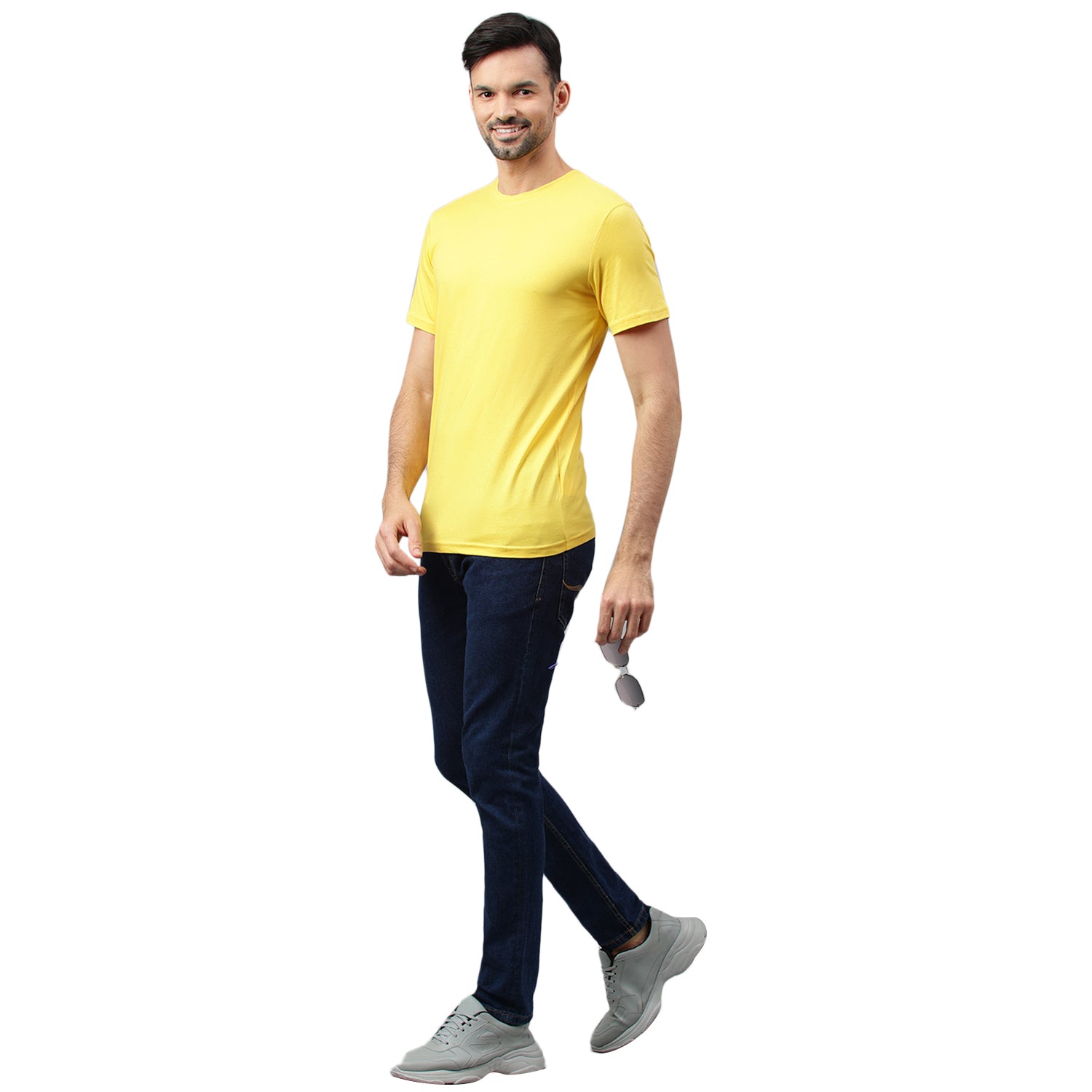 Supima Half Sleeves T-Shirt: Lemon