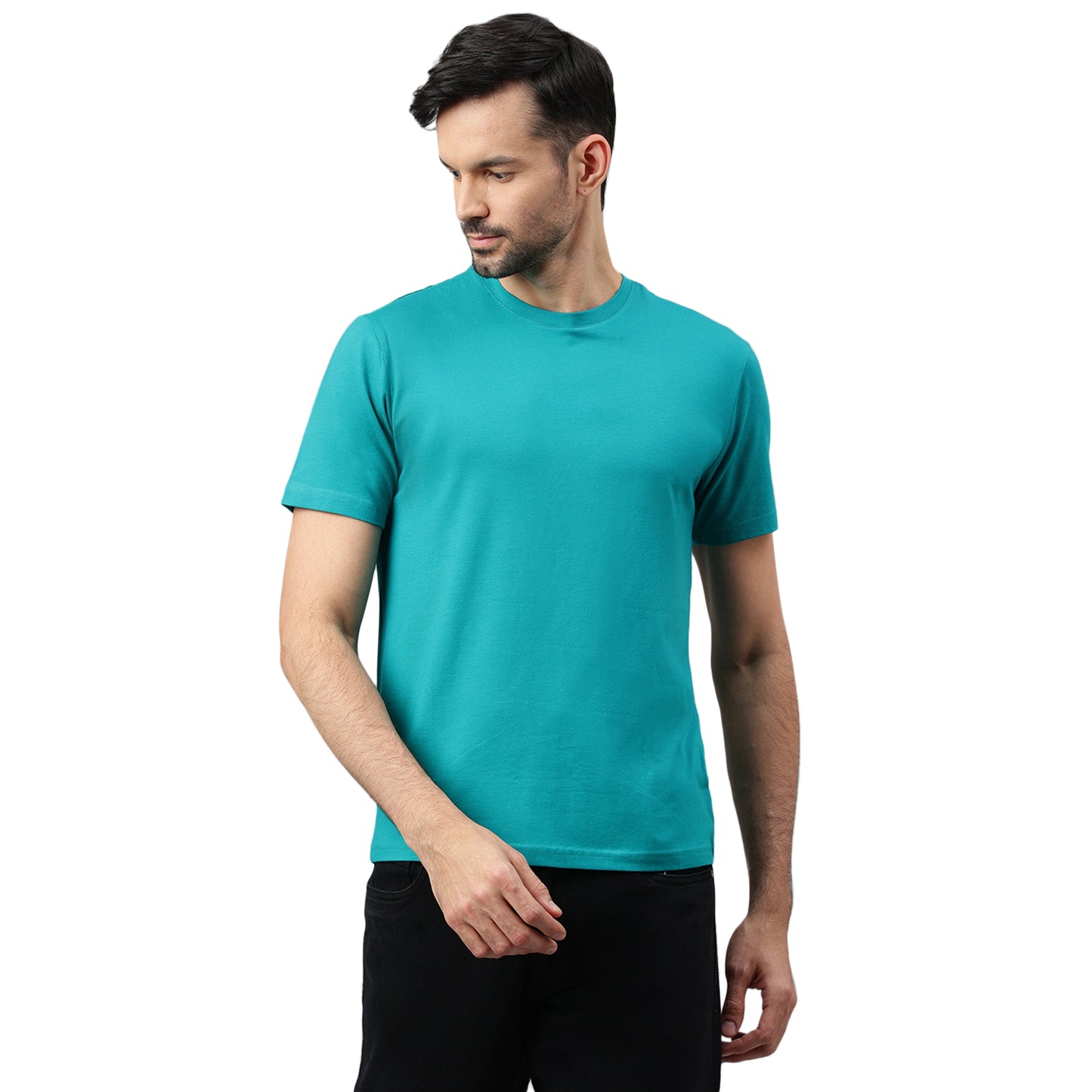 Supima Half Sleeves T-Shirt: Sky Blue