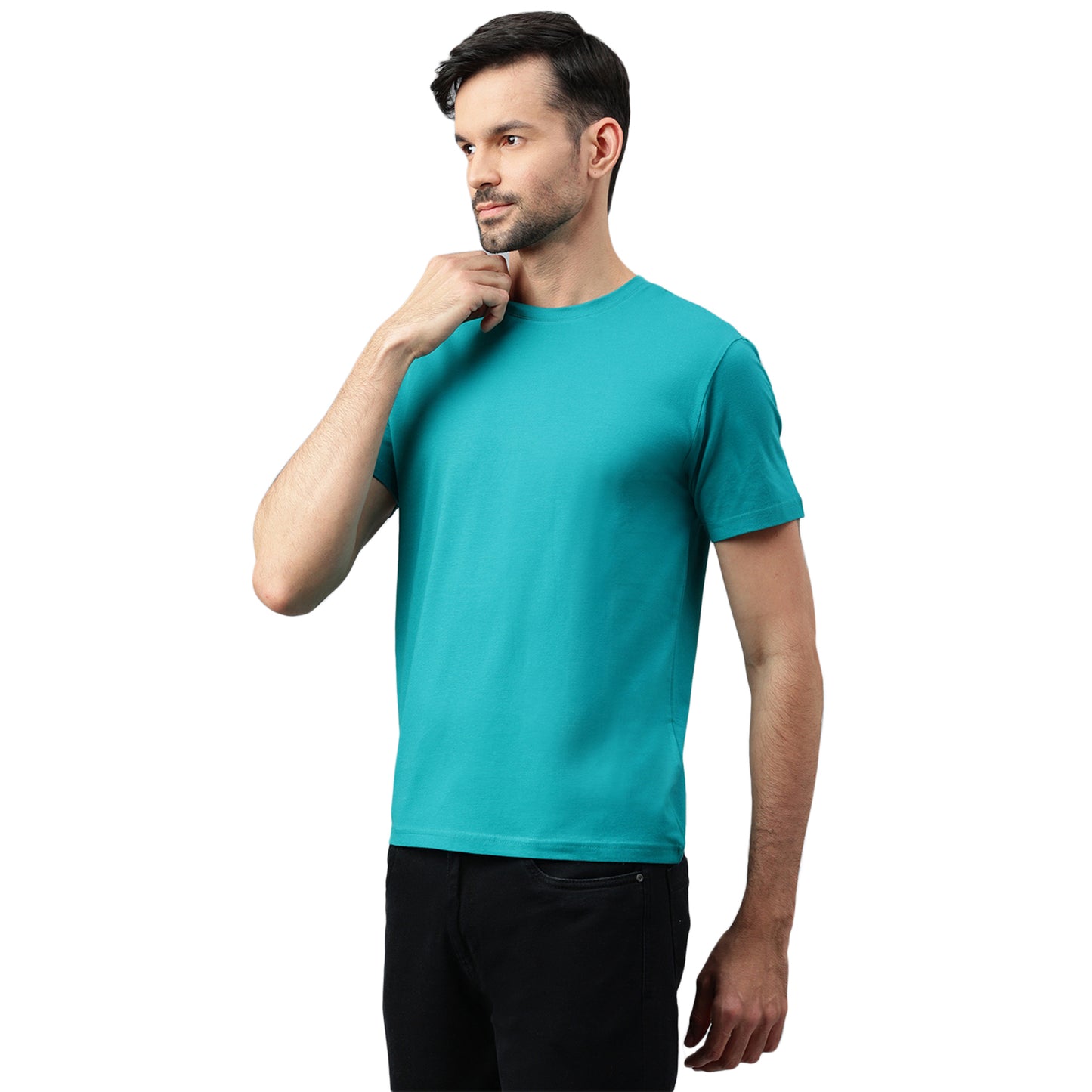 Supima Half Sleeves T-Shirt: Sky Blue