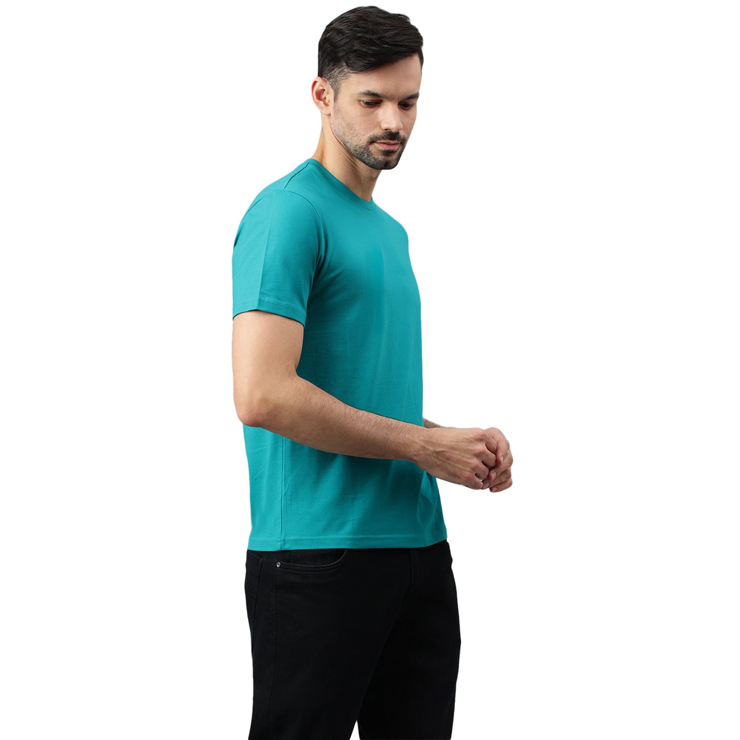 Supima Half Sleeves T-Shirt: Sky Blue