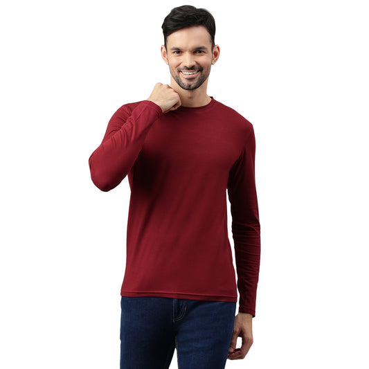 Be Simple's Supima Full Sleeves T-Shirt : Burgundy