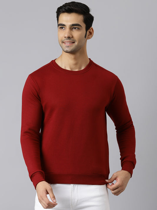 Solid Sweatshirt : Burgundy