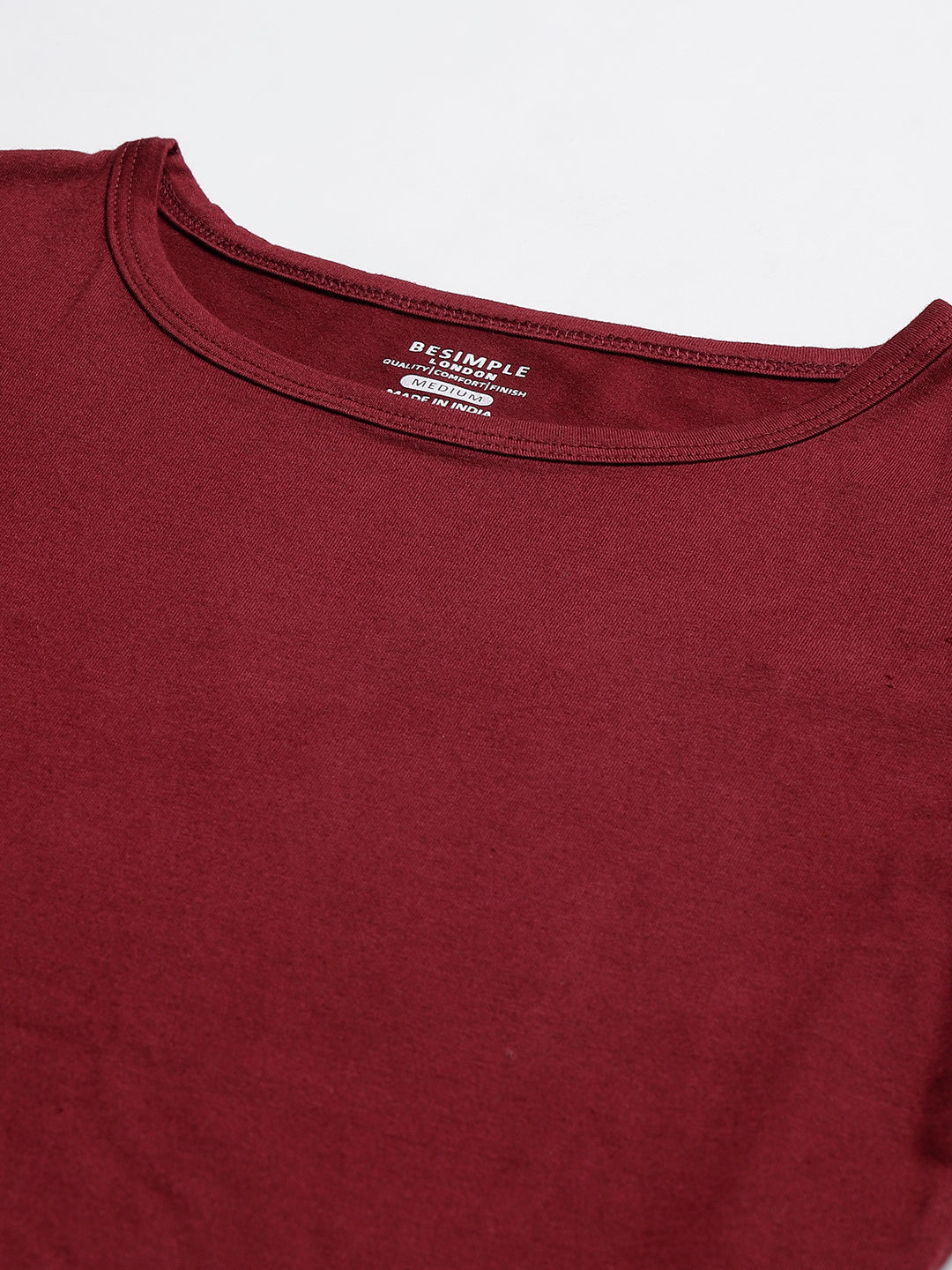 Supima Cotton Burgundy/Red Color T-shirts for women - BeSimple