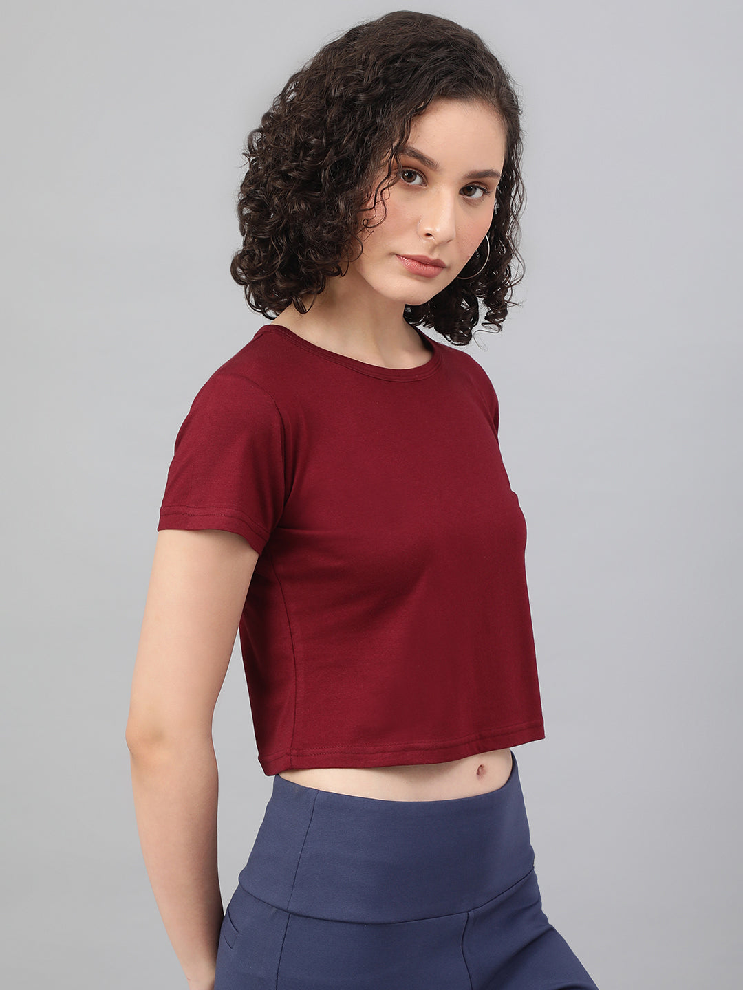 Supima Cotton Burgundy/Red Color T-shirts for women - BeSimple