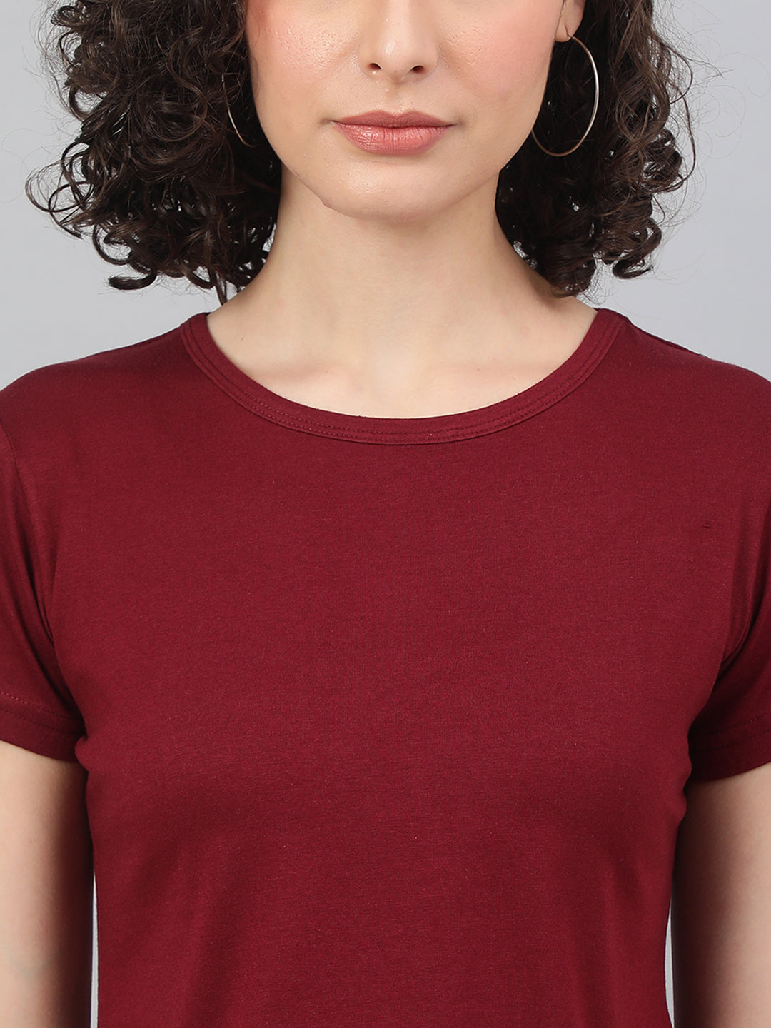 Supima Cotton Burgundy/Red Color T-shirts for women - BeSimple