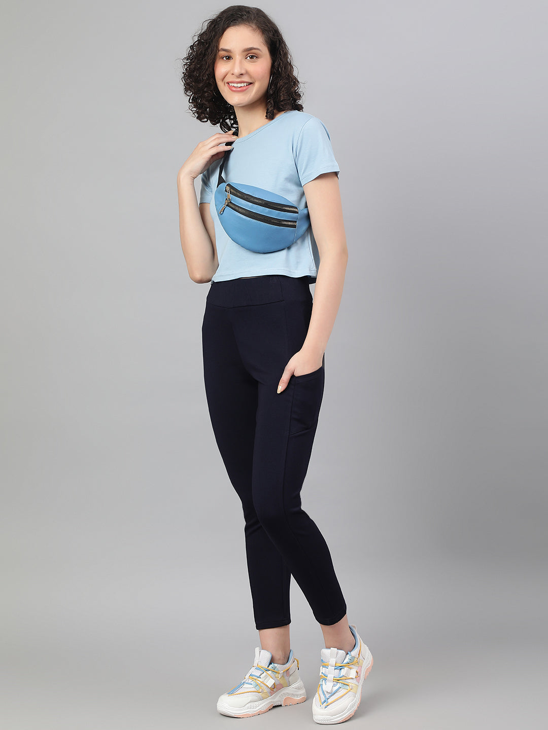 Supima Cotton Blue Color T-shirts for women - BeSimple