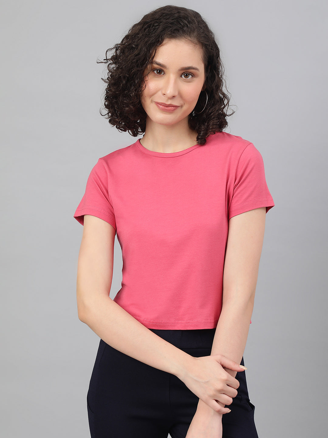 Supima Cotton Rose Color T-shirts for women - BeSimple