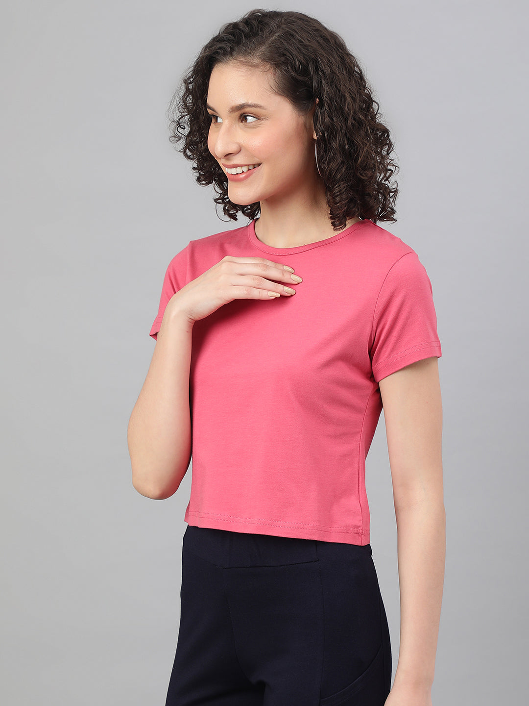 Supima Cotton Rose Color T-shirts for women - BeSimple