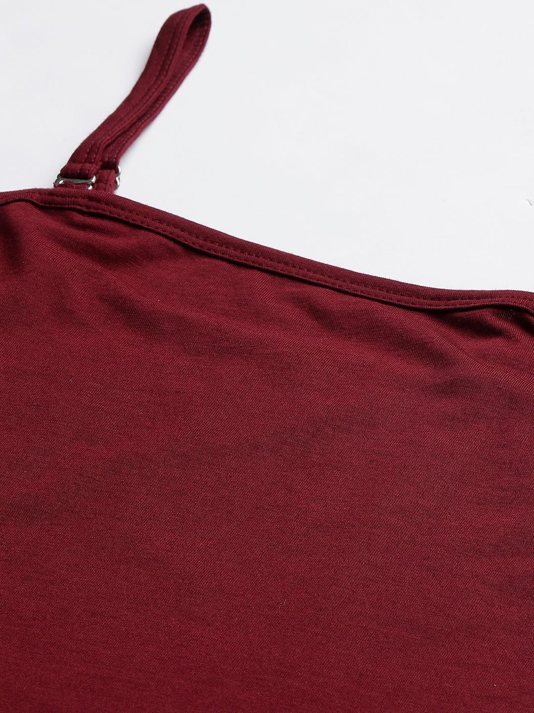 Stylish spaghetti top in Supima cotton - Burgundy/Red Cotton Top for Women - BeSimple