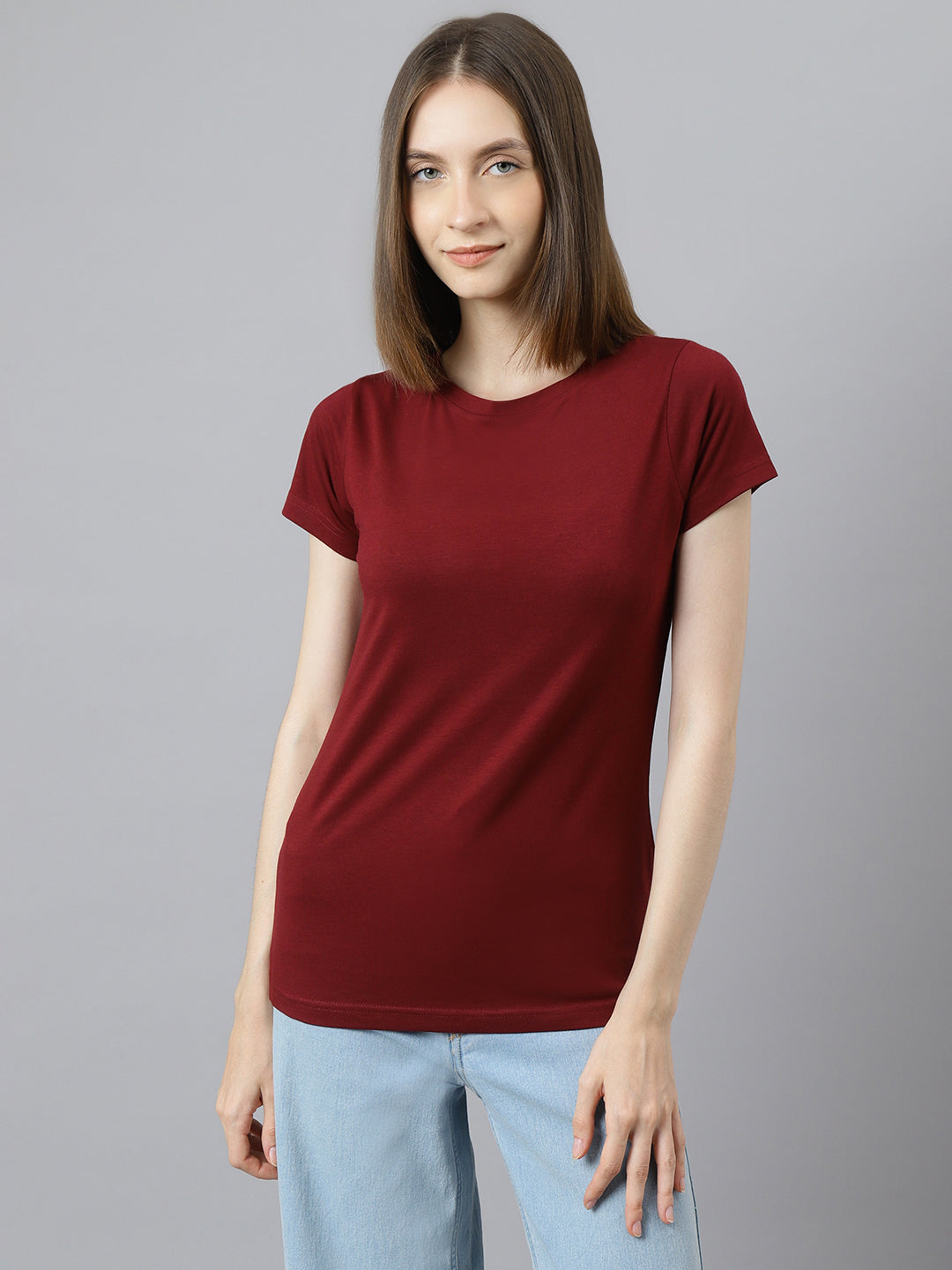 Supima Half Sleeves : Burgundy