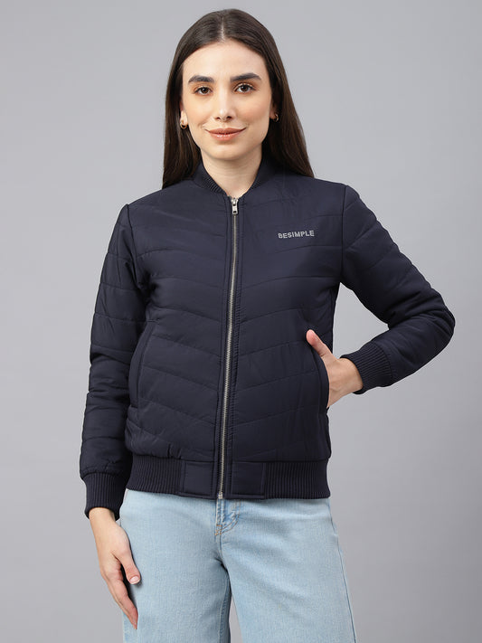 Women Bomber Jacket : Navy