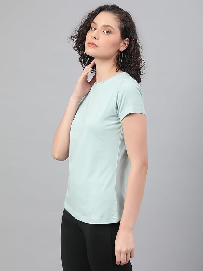 Supima Half Sleeves : Aqua