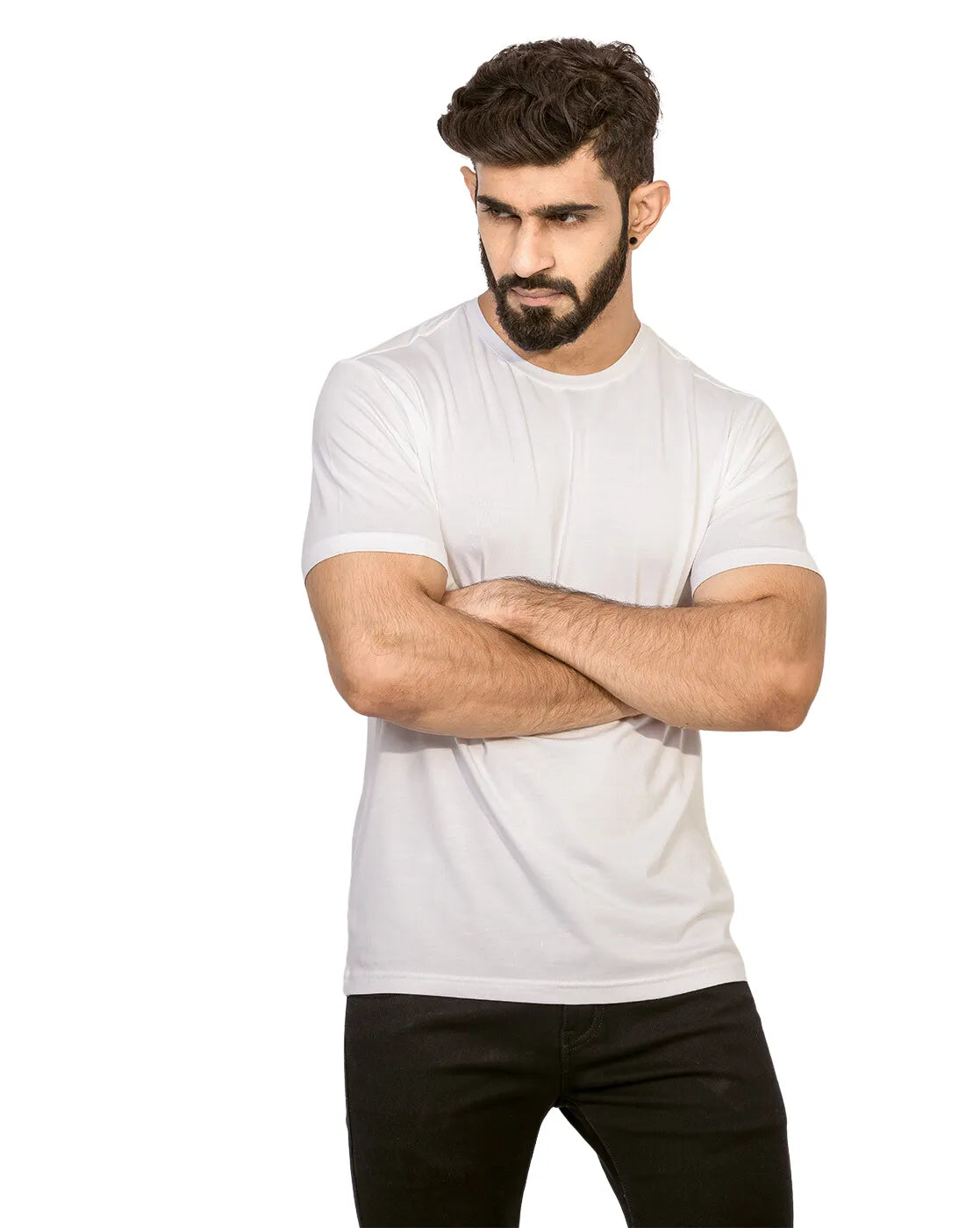 Supima Half Sleeves T-Shirt: White